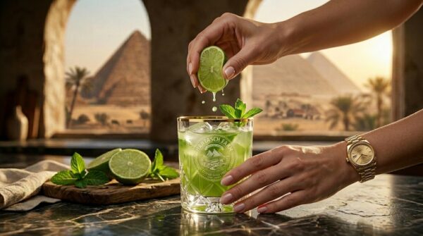 Woman_squeezing_lime_for_juice_202608211502 Limette und frische Minze von Hantasch Farm